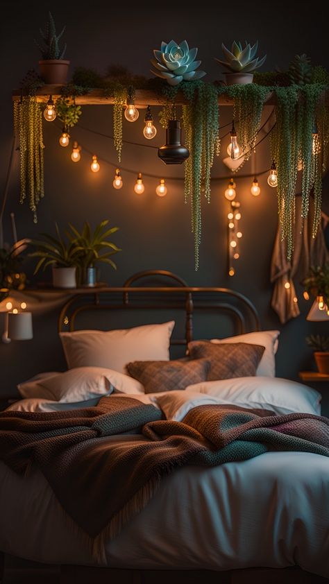 Dark Green Rooms, Black Bedroom Decor, Home Decor Ideas Bedroom, Dark Bedroom, Dark Home Decor, Bedroom Decor Inspiration, Dark Home, Decor Ideas Bedroom, Dreamy Bedrooms