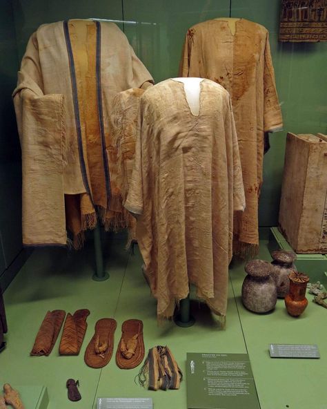 Cloth and belongings for a mummy of an ancient Egyptian priest ( Di-mut-shep-n-ankh ) 700 B.C Copenhagen Museum, Denmark ! www.kemetexperience.com Copenhagen Museum, Egypt Clothing, Ancient Egyptian Fashion, Ancient Egyptian Clothing, Egypt Style, Egyptian Clothing, Egypt Ancient, Kemet Egypt, Ancient Artefacts