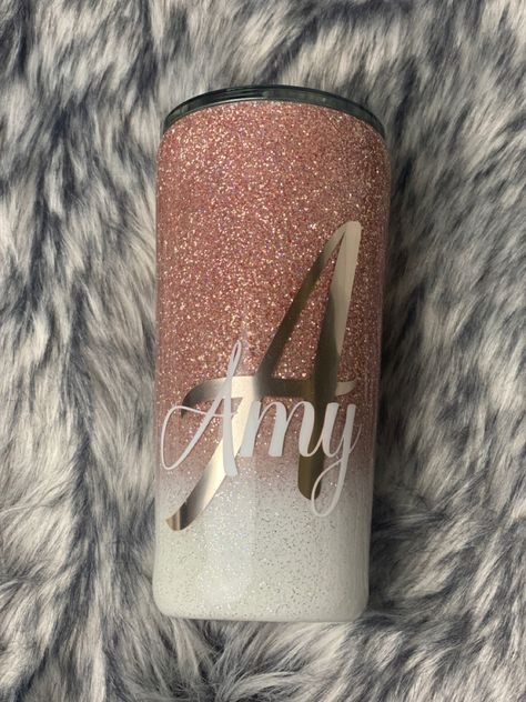 Glitter Tumbler White, White Gold Glitter Tumbler, Pink And Gold Tumbler, White And Rainbow Glitter Tumbler, Blush Eith Rose Gold Glitter Wine Tumbler, Toy Drive, White Ombre, Glitter Roses, Glitter Ombre