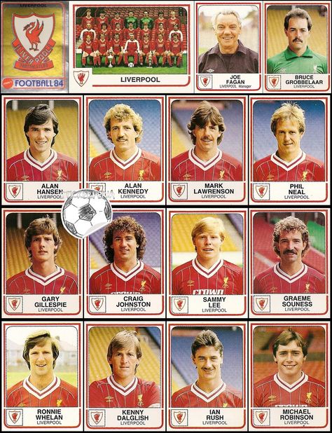 Liverpool European Cup Champions League 1984 Champions League Winners, Topps Football Cards, Panini Stickers, Kenny Dalglish, Liverpool Legends, British Football, Soccer Kids, English Football League, England Football Team