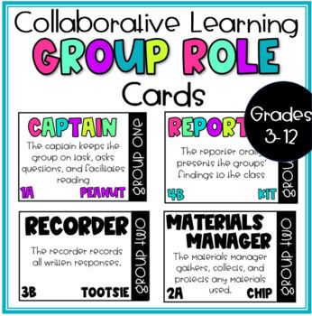 Collaborative Learning Group Role Cards- EDITABLE by MrsCessac5th Group Roles, Student Rewards, Teaching 5th Grade, Teacher Boards, 5th Grade Classroom, Levels Of Understanding, Student Desks, Learning Strategies, Cooperative Learning