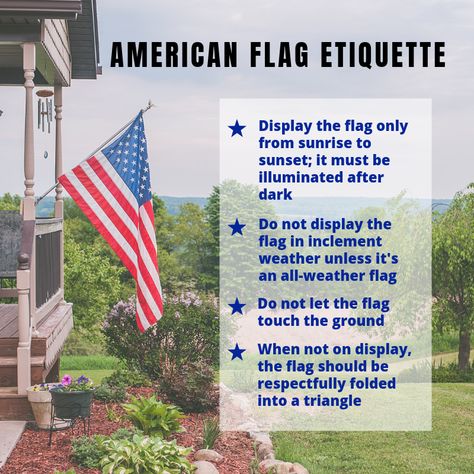 With Flag Day this week and the 4th of July just around the corner, here are tips from the official Rules of American Flag Etiquette on the proper way to represent. #brookhamptonrealty #flagday #oldglory #starsandstripes #centermoriches #eastendliving 😎☀⛵ American Flag Etiquette, United Nations Flag, Flag Etiquette, Happy Flag Day, Fall Crafts For Adults, Real Estate Fun, United Nations Headquarters, Flag Day, Real Estate Advice