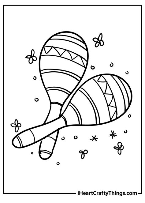 Mexico Coloring Pages For Kids, Fiesta Coloring Pages, Mexican Coloring Pages, Month Drawings, Charro Days, Month Coloring Pages, Party Drawing, Encanto Party, Daycare Decor