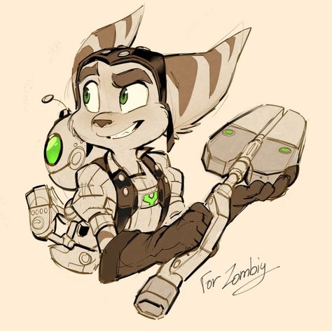 Ratchet And Clank Fan Art, Ratchet And Clank Tattoo, Ratchet And Clank, Beginner Sketches, Tmnt Art, Crash Bandicoot, Game Concept Art, Animal Games, Shadow The Hedgehog