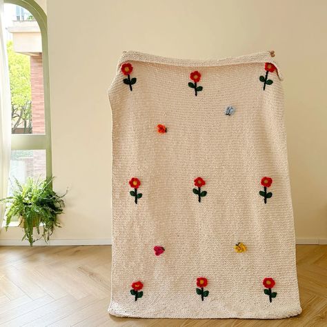 Stay classy and cosy with this Knitted French Flower Blanket! This snuggly number is sure to keep you warm and cute! Crafted with lovely knitted flowers, for the perfect cottage boho vibes. Its a gorgeous Perfect choice for keeping you toasty on a chilly night. Weight: 1700g Size:130x170CM Colour: Cream/Dark Beige French Flowers, Flower Blanket, Color Crema, Knitted Flowers, Stay Classy, Dark Beige, Boho Vibe, Flowers, Color