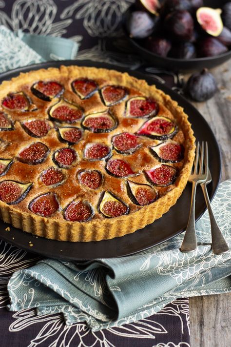 Fig Frangipane Tart, Fig Custard Tart, Fig Tarte Tatin, Fig Pie Recipe, Thanksgiving Tart, Figs Cake, Fig Tarts, Fig Tart Recipe, Fig Bush