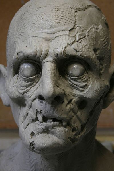 BUG-EYED ZOMBIE - SCHELL SCULPTURE STUDIO Sculpting Inspiration, Character Sculpture, Zombie Drawings, Arte Zombie, Zombie Mask, Zombie Face, Horror Masks, Creepy Stuff, Zombie Art