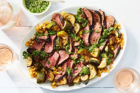 Steak Chimichurri Salad, Chicken Chimichurri, Coffee Rubbed Steak, Sous Vide Vegetables, Marley Spoon Recipes, Steak Salad Recipe, Zucchini Corn, Artichoke Salad, Grilled Artichoke