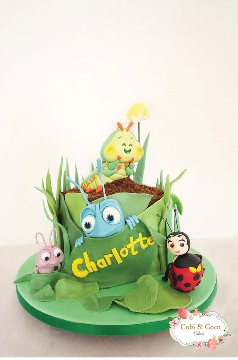 Bug Birthday Cakes, Toddler Birthday Cakes, Bug Cake, Bugs Life, 3rd Birthday Cakes, Spring Cake, Disney Cakes, Long Journey, Disney Party