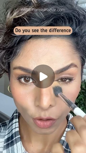 Parmita katkar on Instagram: "👀 Want dewy, fresh makeup that doesn’t look oily or completely matte? 💡 Learn the trick to achieve that dewy look! 🤔 So, how can you keep your makeup looking dewy? Here’s the secret 🔒: ✨ The key is to strategically apply powder to specific areas of your face. By avoiding a heavy application all over, you’ll prevent that dull, flat appearance. Instead, focus on blending and blurring any prominent facial folds, while keeping the rest of your skin looking glossy and glowing – no highlighter needed! 💁‍♀️ ⛔️ But here’s the thing – avoiding powder altogether is not the solution either. It can actually make your foundation look oily in no time. So, follow my tips and tricks for that perfect dewy makeup look that will have everyone asking for your secret! 😍 @ Glossy Face Makeup, Dewy Look, Dewy Makeup Look, Fresh Makeup, Dewy Makeup, Highlighter Makeup, Powder Foundation, The Thing, Makeup Yourself