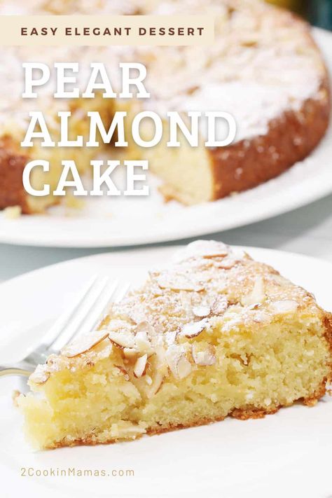 Pear Almond Cake Almond Lemon Cake, Swedish Almond Cake, Pear And Almond Cake, Orange And Almond Cake, Almond Flour Cakes, Almond Cake Recipe, Pear Cake, Homemade Cake, Coconut Almond