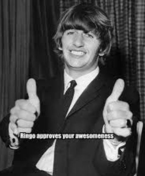 Beatle humor. "Ringo approves your awesomeness!" Funny Celebrity Pics, Ringo Star, Richard Starkey, Beatles Ringo, Bug Boy, Be Here Now, British Invasion, The Fab Four, Me As A Girlfriend