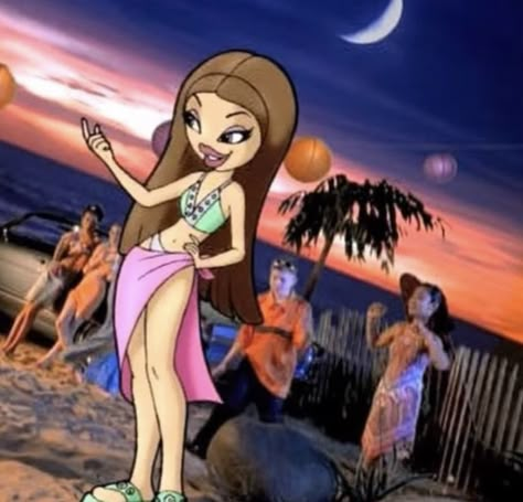 Bratz Beach Party, Bratz Beach, Black Bratz Doll, Brat Doll, Barbie Summer, Klub Winx, Bratz Girls, Malibu Barbie, Cartoon Profile Pictures