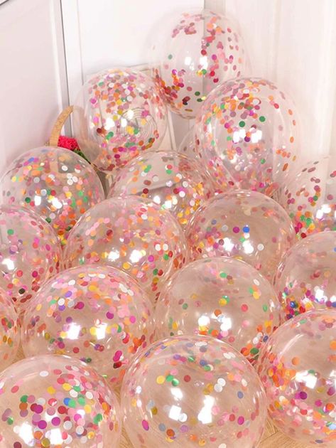 10pcs Decorative Confetti Balloon | SHEIN USA Confetti Birthday, Sprinkle Baby Shower, Colorful Birthday, Jungle Party, 12th Birthday, Balloon Decorations Party, Confetti Balloons, Baby Sprinkle, 16th Birthday