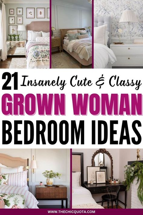 grown woman bedroom ideas Women Bedrooms Ideas, Bedroom Inspiration Single Woman, Bedroom Ideas For Women In 40s, Bedroom Inspirations Single Woman, Cozy Modern Bedroom Ideas Elegant, Budget Room Decor Ideas, Women’s Room Decor, Single Woman’s Bedroom Ideas, Moms Bedroom Ideas Single