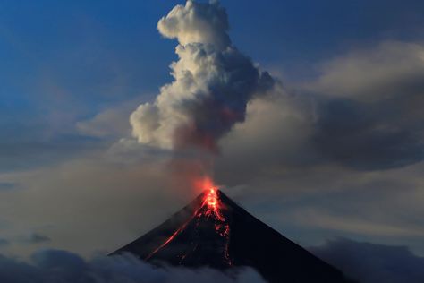 Philippines volcano: lava erupts from Mount Mayon as ash covers towns Mount Mayon, Legazpi City, Philippine Mythology, Erupting Volcano, Ring Of Fire, Lava Flow, Active Volcano, Tourist Spots, Aesthetic Pastel Wallpaper