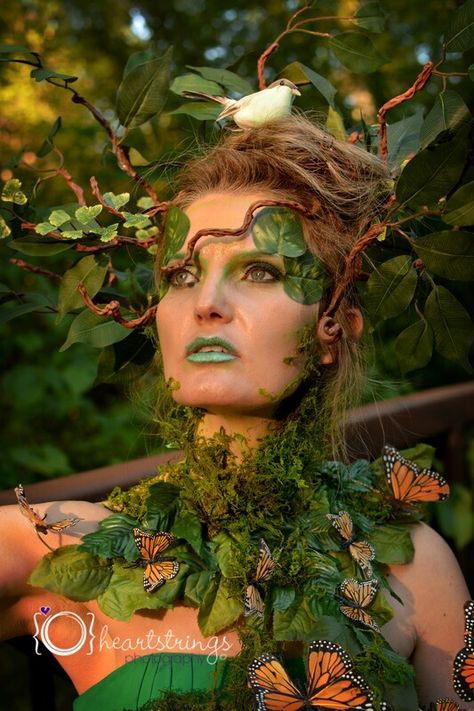 Extreme Make-up, Mother Nature Costume, Fantasy Make-up, Tree Costume, Drag Make-up, Wood Nymphs, Nature Goddess, Matka Natura, Fantasy Photography