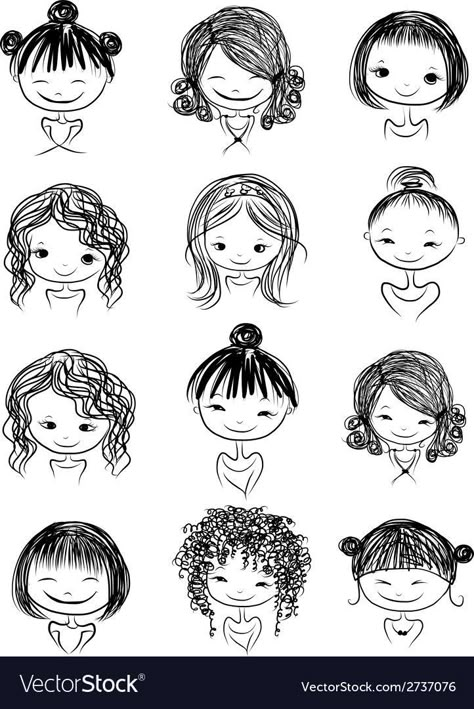 Doodle Art For Beginners, Doodle Girl, Characters Cartoon, Image Svg, Easy Doodle Art, Cute Doodles Drawings, Best Tattoo Designs, Cartoon Faces, Cute Easy Drawings