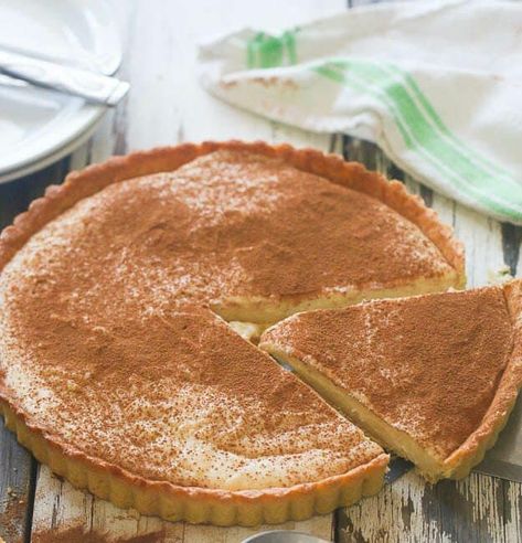 Milk Tart - Immaculate Bites Milktart Recipe South Africa, Milk Tarts, Milktart Recipe, Torte Recipes, Koeksisters Recipe, Fruity Cakes, Baileys Tiramisu, African Dessert, Milk Tart