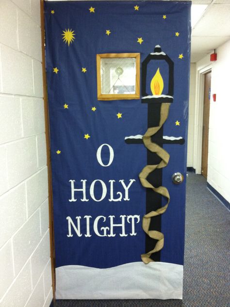 Christian School Christmas Door Decorations, Christmas Christian Door Decorations Classroom, Advent Door Decorations, Christmas Door Decorating Contest School Christian, Religious Christmas Classroom Door Ideas, Religious Christmas Door Decorations, Nativity Door Decorations, Advent Door Decorations For School, Advent Bulletin Board Ideas