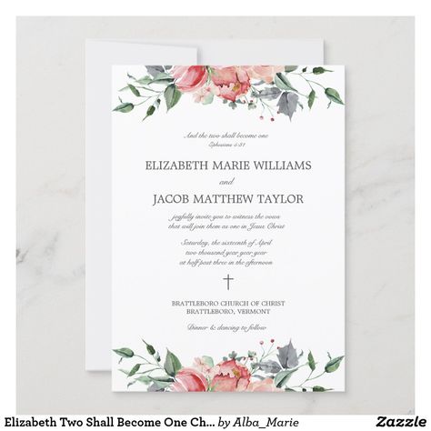 Elizabeth Second, Christian Wedding Invitation, Catholic Wedding Invitations, Bouquets Of Roses, Christian Wedding Cards, Christian Wedding Invitations, Confirmation Invitations, Simple Cross, Welcome Letters