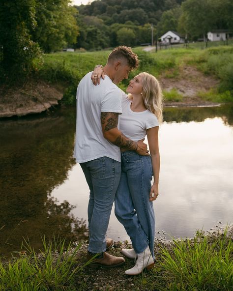 The cutest couples session on the farm!! These two got married almost a year ago and I was so stoked to get them out to the farm to take pictures 🥰 We had huge green fields to run in, yellow flowers still blooming, and a little creek to skip rocks in. It was such a fun evening! Cutest Couples, Couples Pictures, Couples Session, Farm Tractor, On The Farm, A Year Ago, The Farm, Couple Pictures, Yellow Flowers