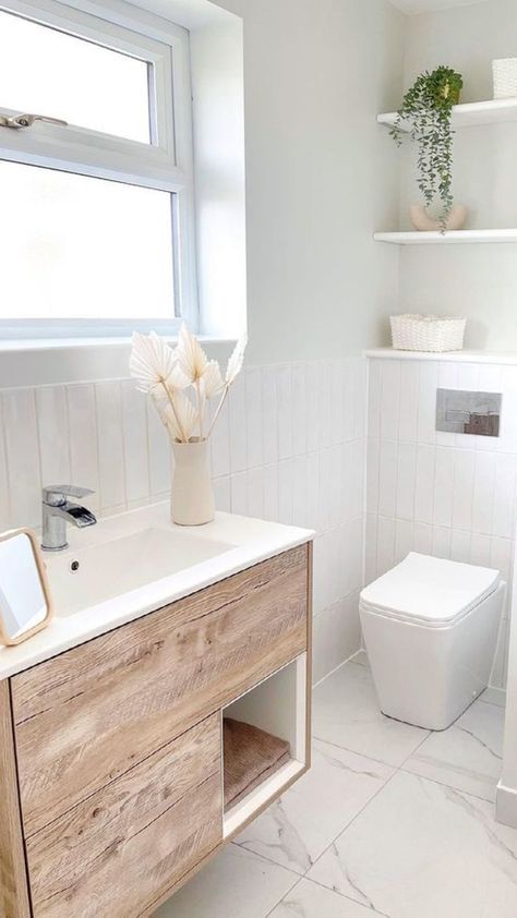 Neutral Bathroom Ideas, Aesthetic Bathroom Ideas, Bathroom Ideas Aesthetic, Neutral Bathroom Decor, Main Bathroom Ideas, Simple Bathroom Designs, Diy Bathroom Makeover, Detached Bungalow, Zen Bathroom