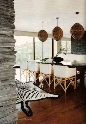 South of the Sahara: Save Your Hide! Zebra Rugs, Rustic Farm Table, African Interior Design, Zebra Skin, African Inspired Decor, African Interior, African Home Decor, Unique Interior Design, Wicker Decor