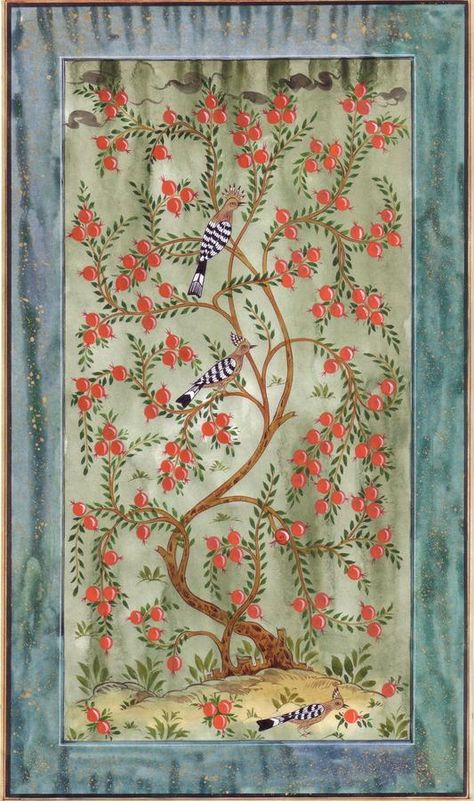 Persian Miniatures by Davlat Toshev - Bukhara, Uzbekistan Persian Tree Of Life, Iranian Art Pattern, Persian Miniatures, Mughal Miniature Paintings, Bukhara Uzbekistan, Persian Painting, Tree Of Life Painting, Middle Eastern Art, Mughal Art Paintings