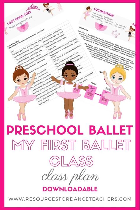 Pre-ballet lesson plan - what to teach in the first ballet class | Resources for Dance Teachers Preschool Ballet Lesson Plans, Mommy And Me Dance Class Ideas, Pre Ballet Class Ideas, Ballet Class Lesson Plan, Preschool Dance Class Ideas, Baby Ballet Class Ideas, Ballet Lesson Plans, Dance Class Ideas, Preschool Ballet