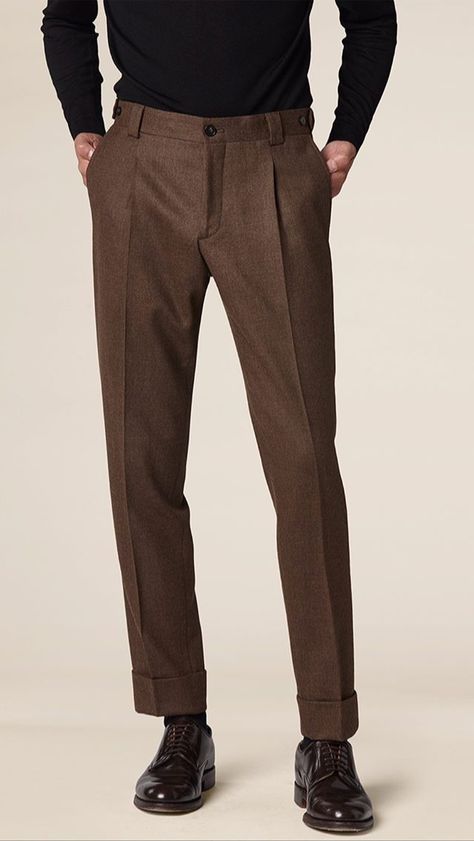 Dress Pants And Loafers Men, Dress Pants Men Casual, Brown Dress Shirt Outfit Men, Brown Plaid Pants Outfit Men, Men’s Slacks, Brown Slacks Men Outfits, Mens Slacks Outfit, Brown Dress Pants Men, Dark Brown Pants Outfit Men