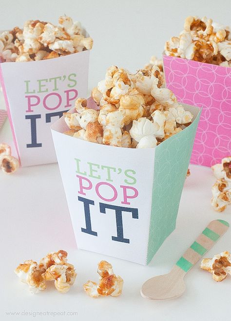 Printable "Let's Pop it!" Popcorn Boxes Popcorn Box Diy, Popcorn Box Printable, Popcorn Box Template, Custom Popcorn Boxes, Popcorn Packaging, Diy Popcorn, Popcorn Containers, Free Popcorn, Popcorn Boxes