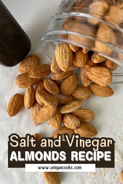 Flavored Almonds Recipe, Candy Almonds Recipe, Roasted Almonds Recipe, Almond Snack, Almonds Recipe, Spiced Almonds, Salt And Vinegar, Candied Almonds, Raw Almonds