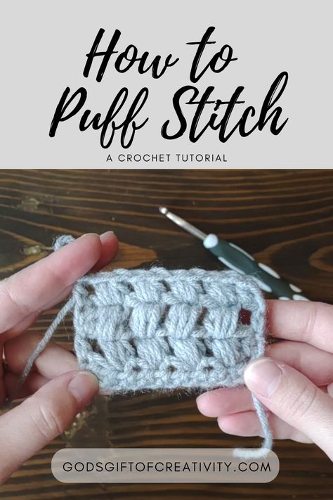 The puff stitch is a great way to add some thicker structure to your crochet work while still creating a unique pattern. If you know the basics of crochet, you will be able to puff stitch in no time. This crochet stitch is easy to learn and incorporate into your own crochet projects. So grab your yarn and crochet hook, and let's learn how to puff stitch! Crochet Puff Stitch In The Round, Puff Stitch Crochet Scarf, Puff Stitch Crochet Tutorial, How To Do Crochet, Crochet Puff Stitch, Bubble Stitch, Puff Stitch Crochet, Different Crochet Stitches, Beginner Crochet Tutorial