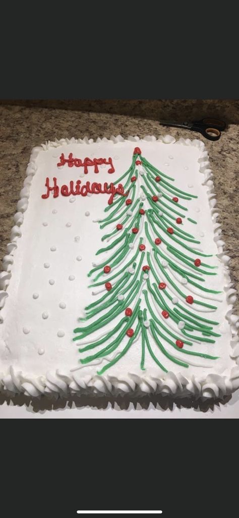 Christmas Sheet Cake Designs, Christmas Sheet Cake, Sheet Cakes Decorated, Speciality Cakes, Half Sheet Cake, One Layer Cakes, Pull Apart Cupcake Cake, Sheet Cake Designs, Birthday Sheet Cakes