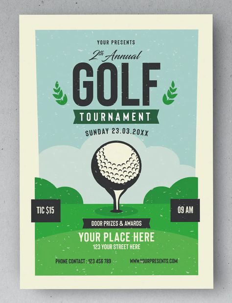 Golf Fundraiser Flyer, Golf Tournament Poster Design, Golf Tournament Invitation, Golf Design Graphic, Tournament Flyer Design, Golf Graphic Design, Golf Tournament Flyer, Golf Giveaways, Golf Logo Design