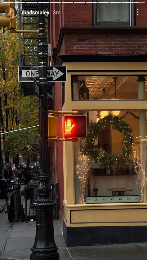 New York street in December Christmas lights inspo aesthetic moodboard lifestyle fashion places Christmas In Nyc Aesthetic, New York Christmas Aesthetic, Peppermint Coffee, Norway Winter, November Wallpaper, December Christmas, Nyc Aesthetic, Aesthetic Moodboard, New York Aesthetic