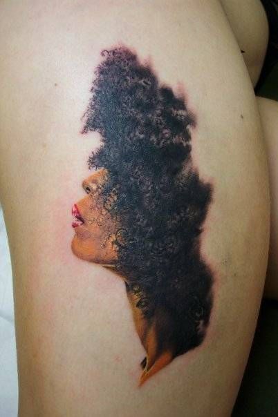 Erykah Badu Afro Tattoo, Inked Magazine Tattoos, Personal Tattoos, Nose Tattoo, Urban Tattoos, Tattoo Website, Realism Tattoos, African Tattoo, Ink Magazine