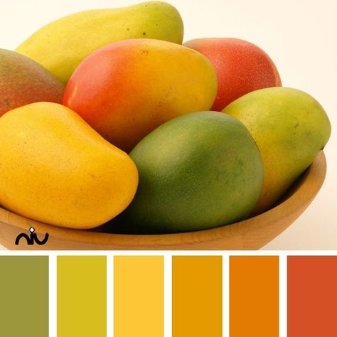 Color Palettes In addition to the layering of colors to achieve an aged look, custom colors can be made by mixing. Description from pinterest.com. I searched for this on bing.com/images Food Colors Palette, Kitchen Color Palettes, Mango Color, Palettes Color, Blue Apple, Pantone Colour Palettes, Chameleon Color, Palette Design, Color Schemes Colour Palettes