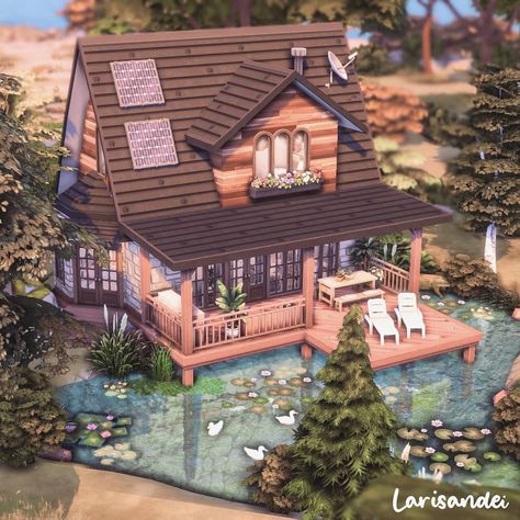 Sims 4 Houses Industrial, Lake House Sims 4, Sims 4 Lake House, Houses Sims 4, House By A Lake, House Plans Modern, The Sims 4 Lots, Sims 4 Sims, Die Sims 4