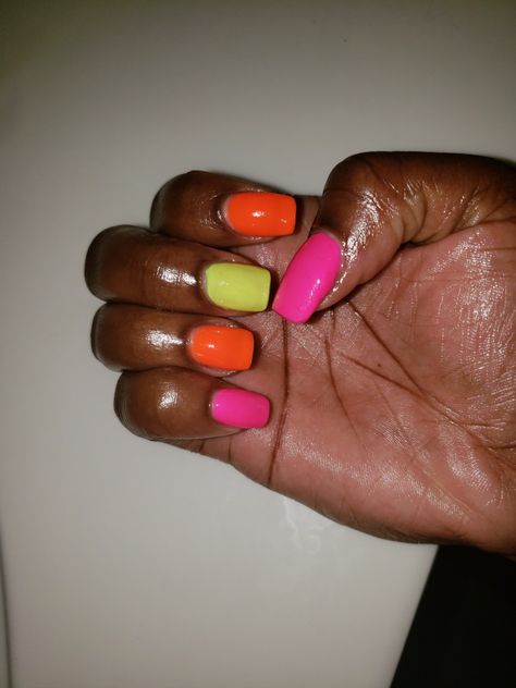 Bright summer color nails #neoncolors #brownskinbrightcolors Summer Color Nails, Vibrant Summer Nails, Match Nails, Summer Nail Polish, Color Nails, Nails Summer, Summer Nails Colors, Summer Color, Nail Color