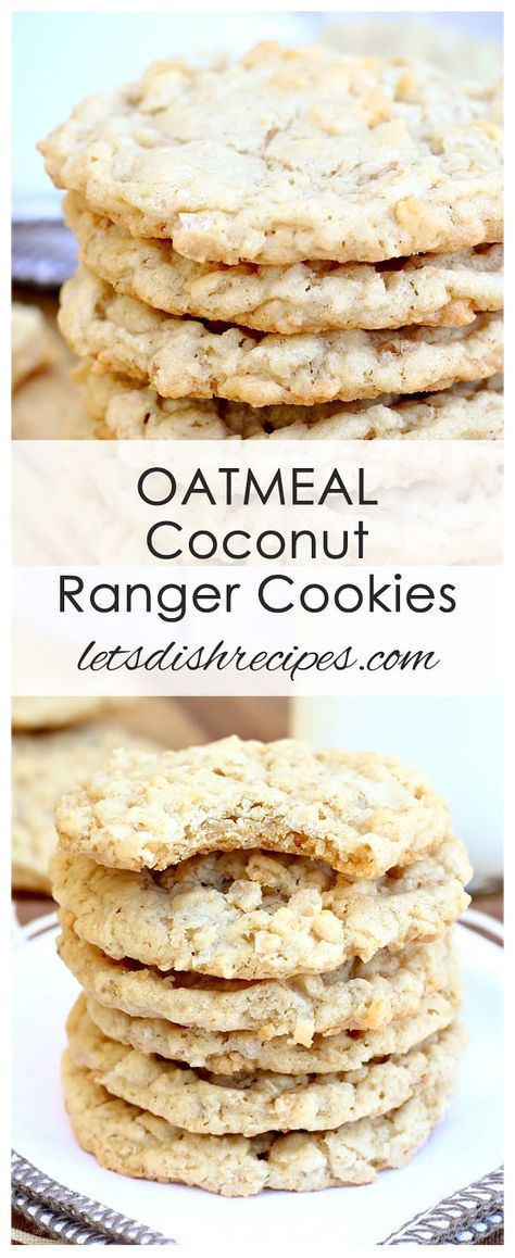 Ranger Cookies Recipe, Cookies With Rice Krispies, Ranger Cookies, Chewy Oatmeal Cookies, Cookies Oatmeal, Oatmeal Coconut Cookies, Coconut Oatmeal, Oatmeal Cookies Chewy, Soft Chocolate Chip Cookies