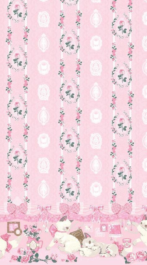 Romantic Cat by Angelic Pretty Angelic Pretty Print, Angelic Pretty Wallpaper, Iphone Wallpaper Kawaii, Flower Iphone Wallpaper, Cute Tattoos For Women, Pretty Roses, Backgrounds Phone Wallpapers, Printed Backgrounds, Star Wallpaper