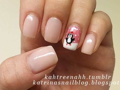 Nails Penguin, Design On One Nail, Hope You've Been Well, Penguin Nail Art, Penguin Nails, To Alice, Pretty Nail Colors, Nail It, Galaxy Nails