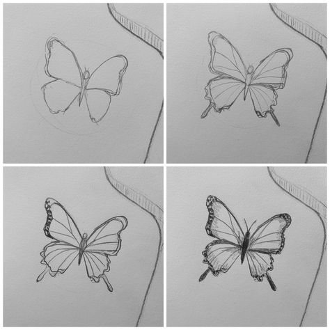 Drawing From Different Angles, 3 Butterflies, Drawing Process, Butterfly Drawing, Different Angles, Process Art, Butterfly Art, Which One Are You, Drawing Tips