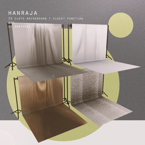 2D Cloth Background + wardrobe function | hanraja en Patreon Backdrop Sims 4 Cc, Sims 4 Cc Stairs Functional Patreon, Sims 4 Photo Backdrop, Sims 4 Cc Photo Backdrop, Sims 4 Cc Backdrop, Sims 4 Photography Studio Cc, Sims 4 Studio Cc, Sims 4 Photoshoot Background, Sims 4 Backdrop