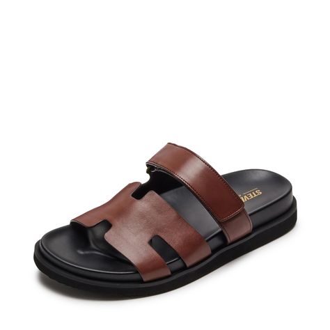 PRICES MAY VARY. Leather upper Fabric lining and Synthetic sock Synthetic outsole Hook & Loop closure with velcro Slip-on construction Men’s Sandals, Men Leather Sandals Fashion, Male Sandals, Men Sandals, Mens Leather Sandals, Sandal Fashion, Mens Sandals, Canvas Shoes, Leather Sandals