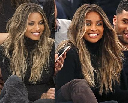 Bronde Balayage Black Women, Ciara Balayage Hair, Honey Blonde Balayage On Dark Hair Black Women, Caramel Blonde On Black Hair, Honey Blonde Balayage On Brown Skin, Ciara Blonde Hair, Beyonce Caramel Hair, Ciara Hair, Pinterest Hair