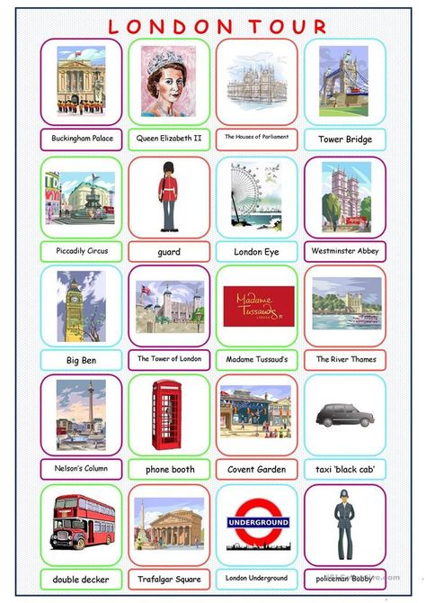 This is a fun picture dictionary for practicing/reinforcing the vocabulary of London sights. Clothes Esl, Esl Clothes, London Sights, Picture Dictionary, London Tours, English Activities, Esl Teaching, Esl Worksheets, English Class