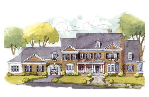 WANT!!! Americana Style Home, Modern Colonial House Exterior, Porch Supports, Colonial House Exteriors, Classic Column, Colonial Style House Plans, Colonial House Plans, Sims 4 House Plans, Colonial Design